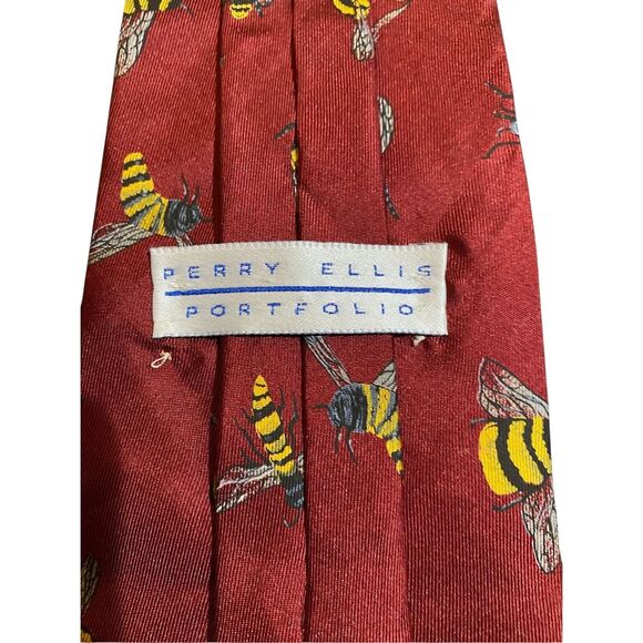 Perry Ellis men’s be print 100% silk necktie - Picture 4 of 4